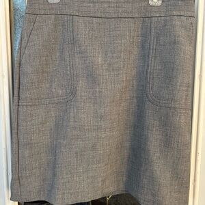 LOFT Gray Knee-Length Pencil Skirt for Work